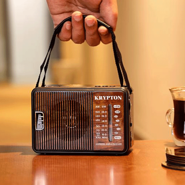 Krypton KNR5095 Rechargeable Radio, Black/Brown-2786
