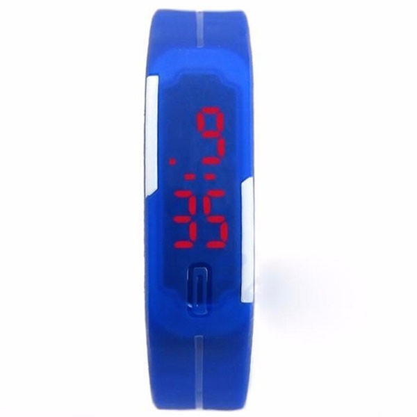 Sport Digital LED Watch Silicone Bangle Jelly Waterproof Bracelet for Unisex, Assorted Color-4468