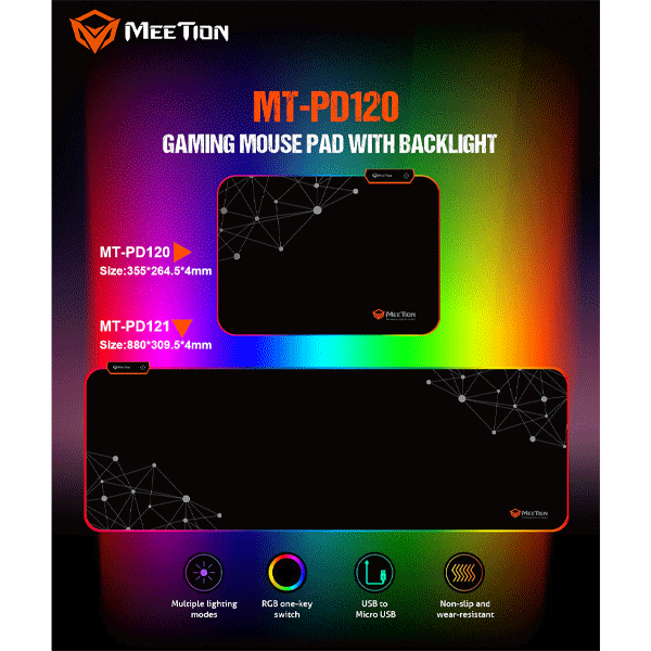 Meetion MT-PD121 Backlight Gaming Mouse Pad-9521