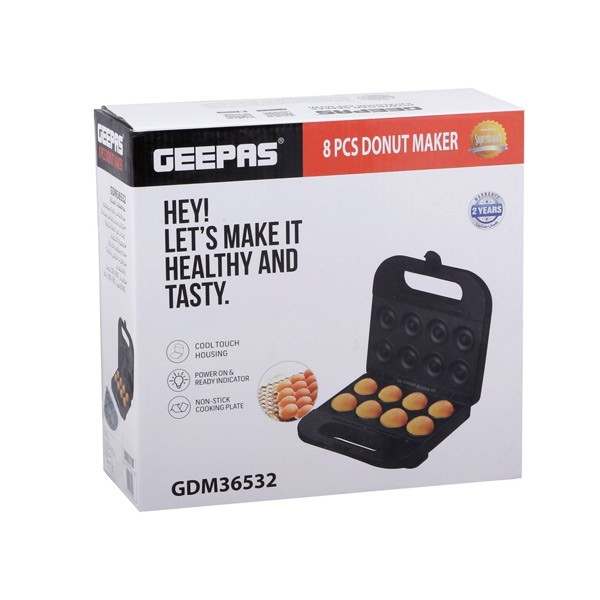 Geepas GDM36532 8 Pcs Donut Maker Non-Stick Cool Touch Housing 780W-392