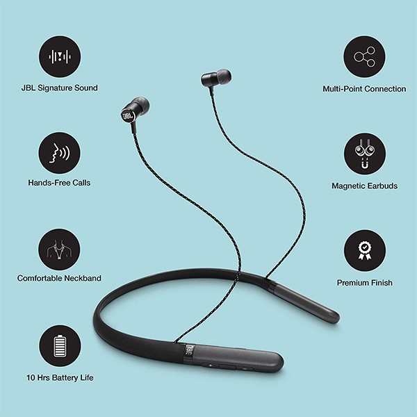 JBL Live 200BT Wireless In Ear Neckband Headphone,Black-9801