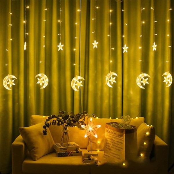 2021 Amazon Hot Selling Star Inside Moon LED Decorative Lights Warm White 3.5m -5387