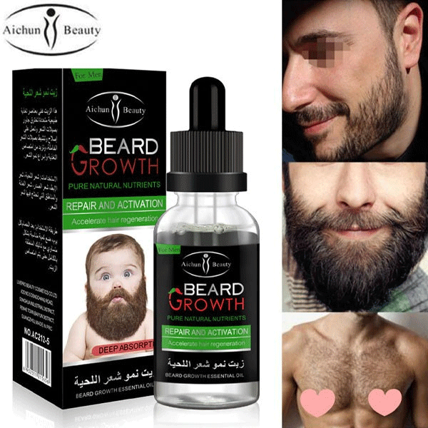 Magic Hair And Beard Growth Kit With Titanium Needle Roller And Aichun Beauty Beard Growth Essential Oil-9605