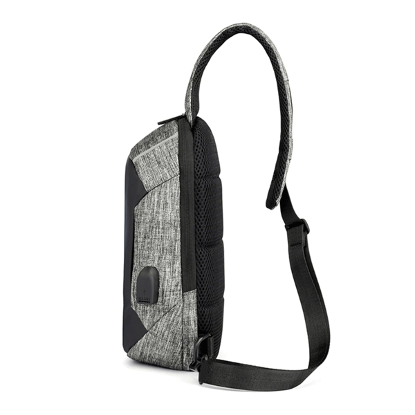 Multifunctional Waterproof Chest Bag USB Charging Interface Sports Outdoor Gray-1453
