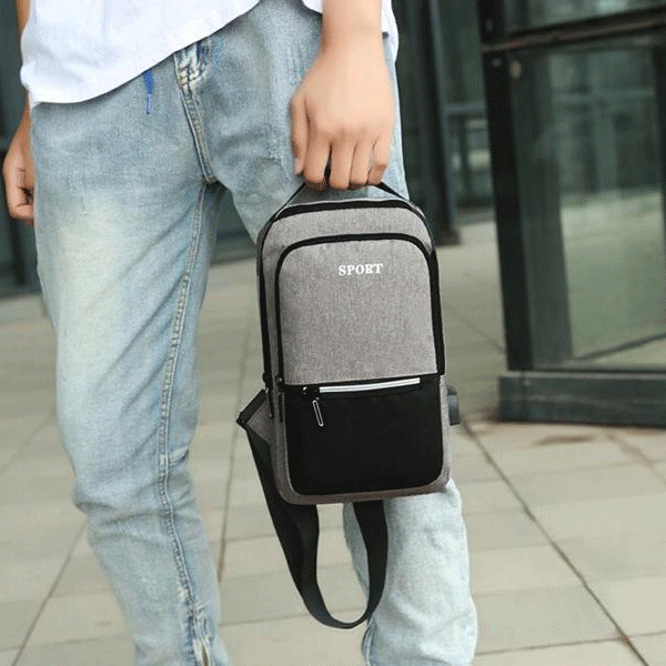 Casual Ultra Light Mini Chest Shoulder Bag Gray-1437