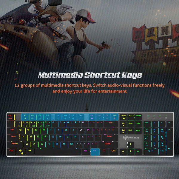 Meetion MT-MK80 chocolate keycap Ultra-thin Mechanical Keyboard-9395