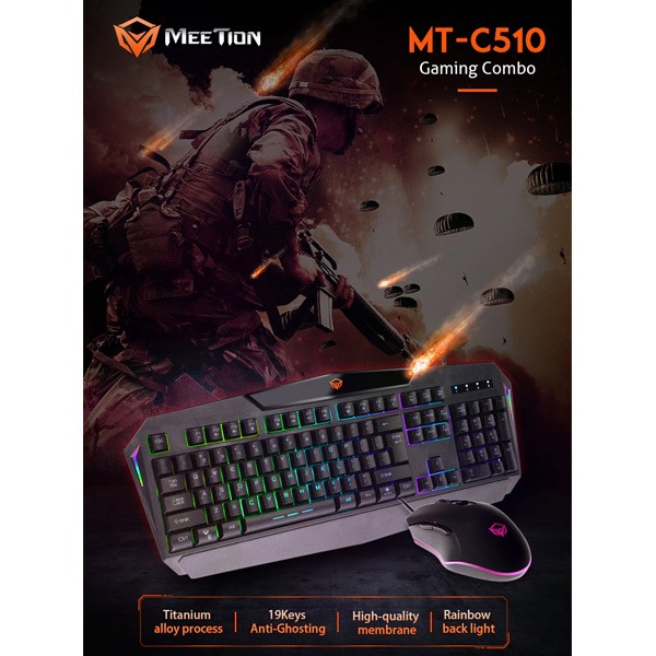 Meetion MT-C510 Rainbow Backlit Gaming Keyboard and Mouse-2512