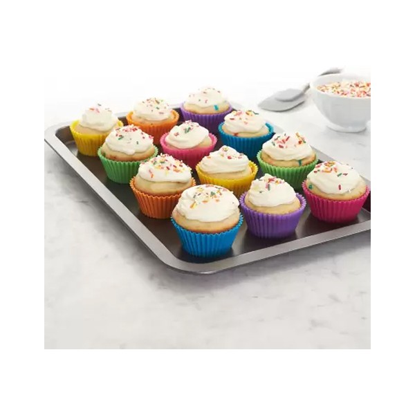 Silicon Muffins Cup Cake Mould 12Pcs-6000
