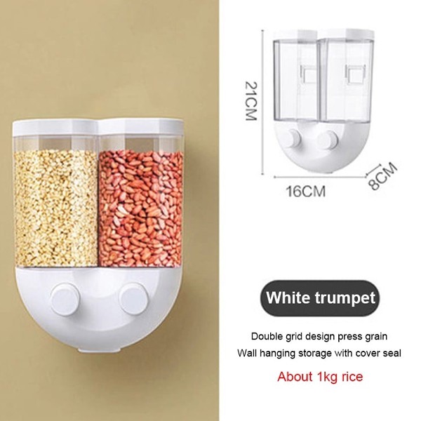 GO HOME Hot Selling DoubleOUBLE GRID DESIGN CEREAL CONTAINER 2 PCS-4803