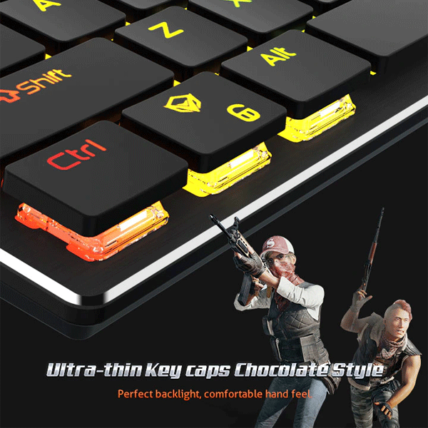 Meetion MT-MK80 chocolate keycap Ultra-thin Mechanical Keyboard-9394