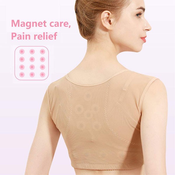 Hot Selling Magnetic Therapy Adjustable Posture Corrector and Chest Shaper, Beige -4668