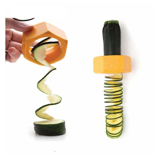 Multi-Purpose Plastic Vegetable Cutter Screw Cucumber Slicer, Assorted Color-4374