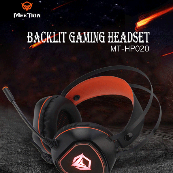 Meetion MT-HP020 Gaming Headset Backlit 3.5mm Audio 2 Pin with USB-9440