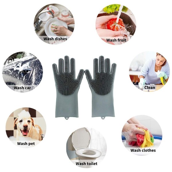 Magical Silicon All Purpose Scrubbing Gloves-5315