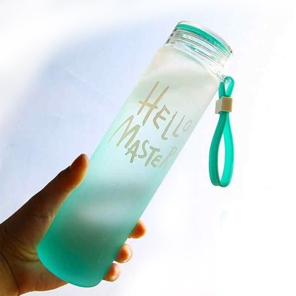 Frosted Colorful Glass Water Cup 400ml-7597