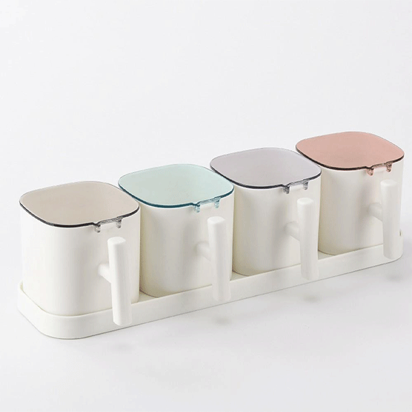 Nordic Design Square Seasoning Boxes With Lid 4 pcs-9696
