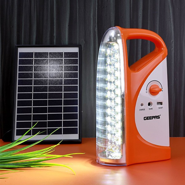 Geepas GSE5583 Rechargeable Solar LED Emergency Lantern with USB Mobile Charging Output-460