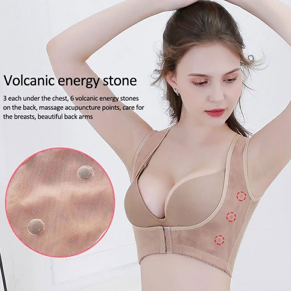 Hot Selling Magnetic Therapy Adjustable Posture Corrector and Chest Shaper, Beige -4671
