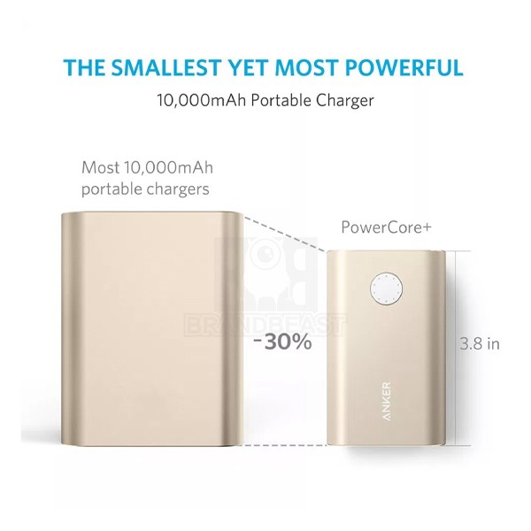 Anker Powercore+10050mAh Quick Charge 3.0 Power Bank Golden A1311HB1-6878