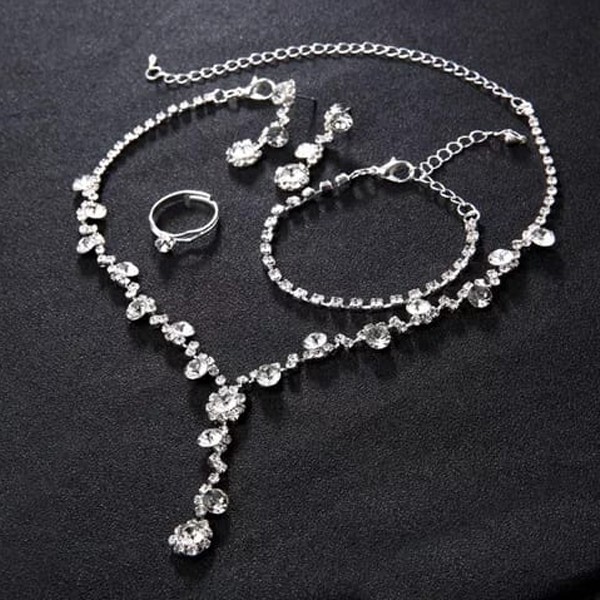 SIGNATURE COLLECTIONS SGR005 Bridesmaid Fashion Luxurious Rhinestone 5 pcs Jewellery Set 1-4853