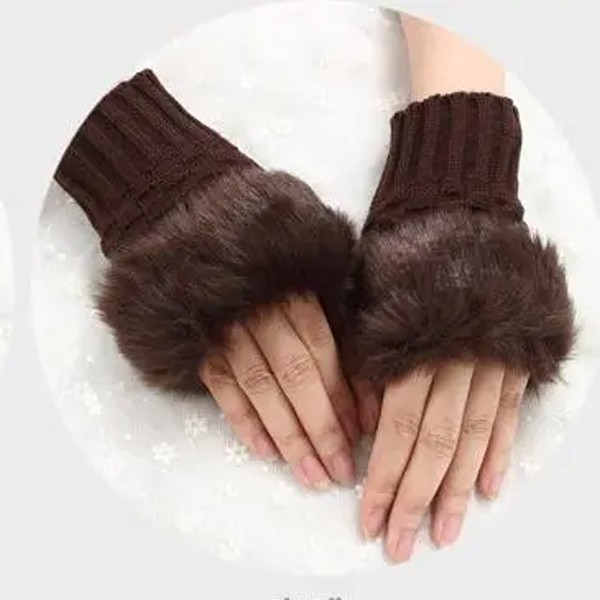 Fashion Wool Knitted Fingerless Gloves-7075