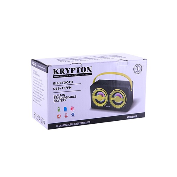 Krypton KNMS5069 Rechargeable Portable Bluetooth Speaker, Yellow-3476
