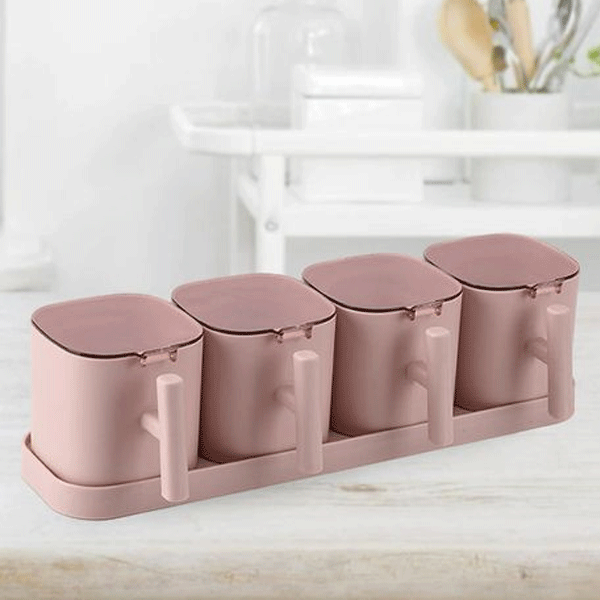 Nordic Design Square Seasoning Boxes With Lid 4 pcs-9693