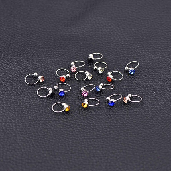 Clip On Earrings For Women 4mm Crystal Ear Cuff Jewelry Fake Piercing Zinc Alloy Ear Clips, Assorted Color-4422