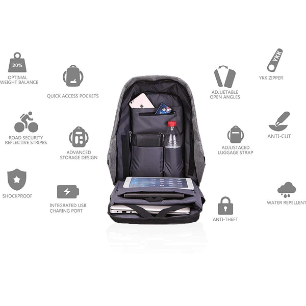 2 In 1 Anti Theft Back Pack With AOne Smart Watch-11469