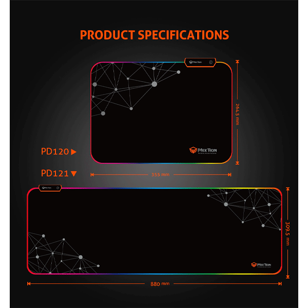 Meetion MT-PD121 Backlight Gaming Mouse Pad-9528