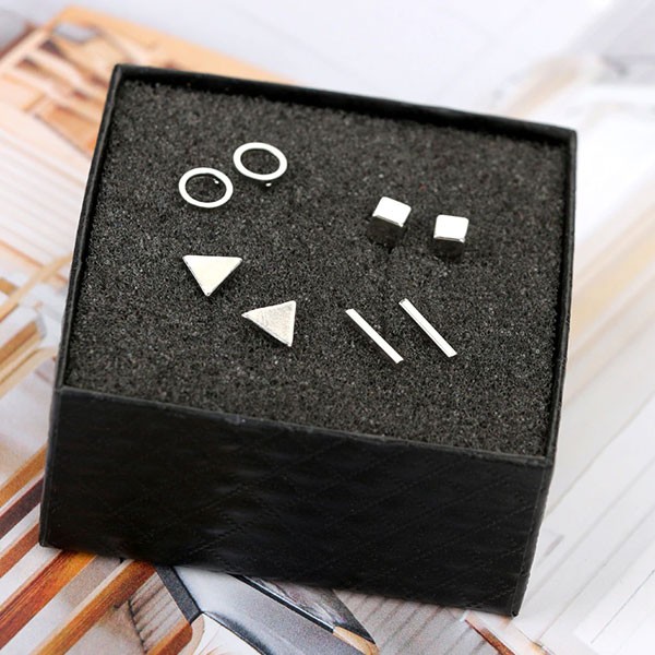 Rock Style Stainless Steel Stud Earrings Set for Men and Women, Assorted Color-4375