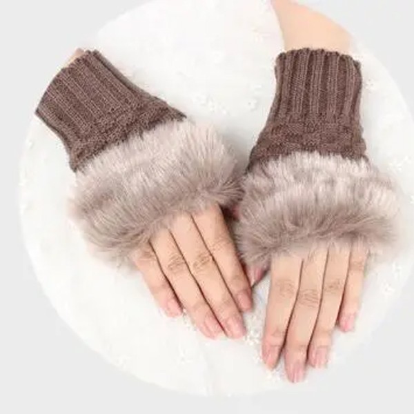 Fashion Wool Knitted Fingerless Gloves-7072