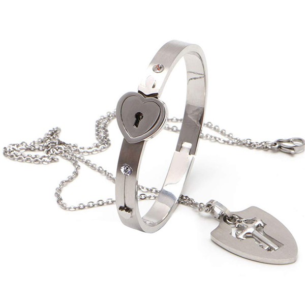 Signature Collection Heart Locker Bracelet And Necklace Set-9102