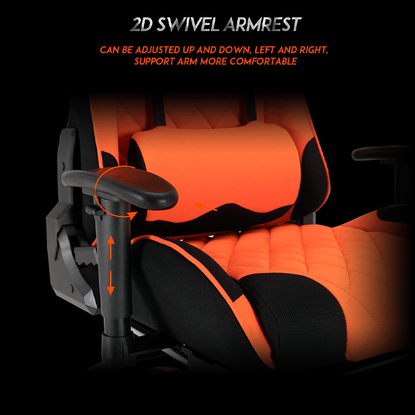 Meetion MT-CHR25 Gaming Chair Black+Orange-9928