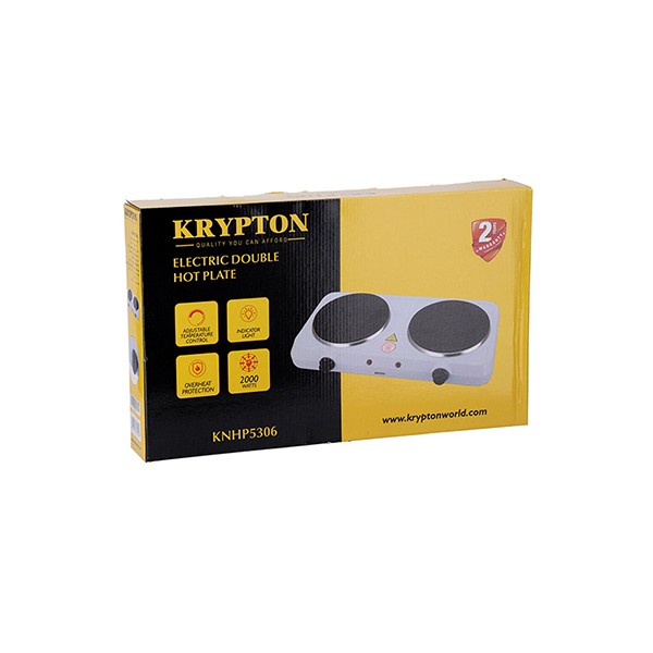 Krypton KNHP5306 Double Solid Hot Plate, White-3430