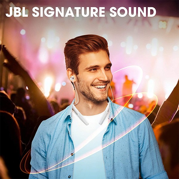 JBL Live 200BT Wireless In Ear Neckband Headphone,White-9915