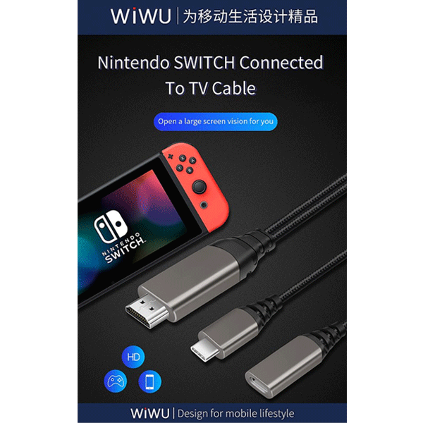 WiWU X10 Type-C TO HDMI Cable Phone to TV, Support Nintendo Switch-2868