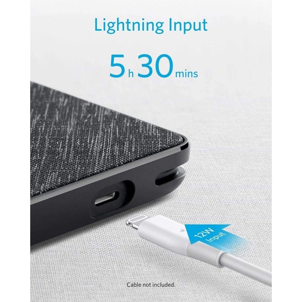 Anker PowerCore+ Metro 10000 Integrated Lightning Cable 10000mAh with Lightning Input Power Bank A1222H11 -6861