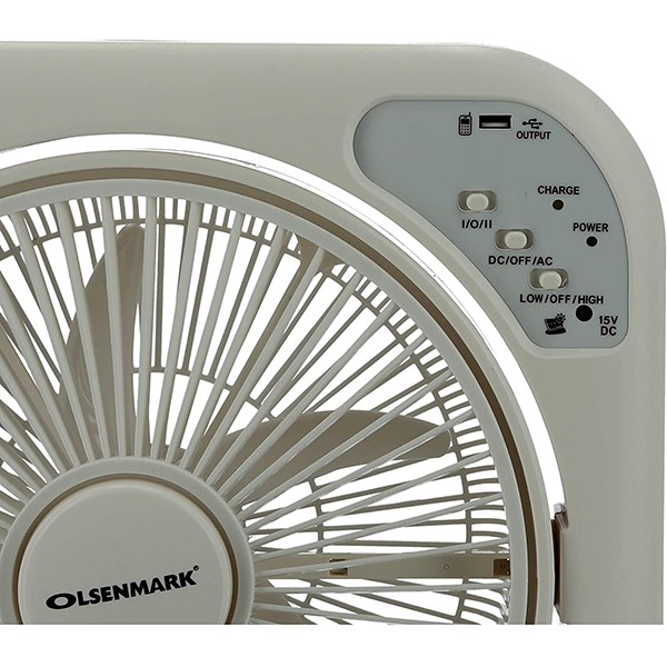 Olsenmark OMF1751 12 Inch Rechargeable Box Fan, White-2977