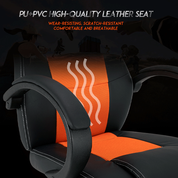 Meetion MT-CHR05 Gaming Chair Black+Orange-9863