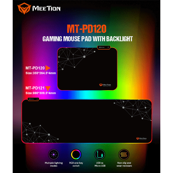Meetion MT-PD120 Backlight Gaming Mouse Pad-9552