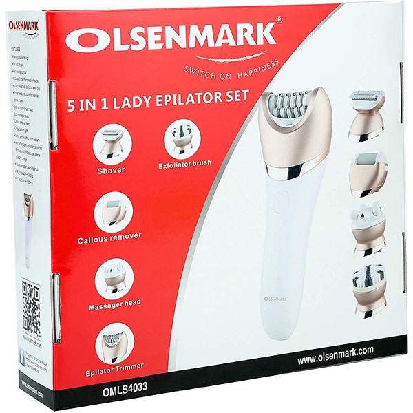 Olsenmark OMLS4033 5-in-1 Rechargeable Epilator Set-3271