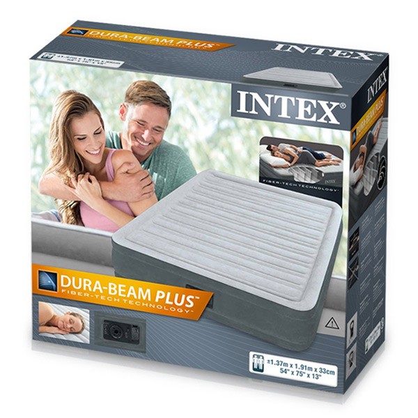 Intex 67768 Queen Comfort Rise Airbed With Built-in Pump-793