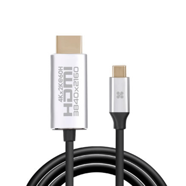 Promate USB-C to HDMI Audio Video Cable with UltraHD Support, Gray-2833