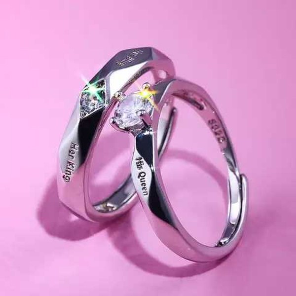 SIGNATURE COLLECTIONS ROMANTIC CONFESSION KING QUEEN COUPLE RING-4820