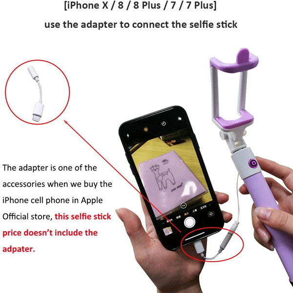 Universal Wired Selfie Stick With Button-10626