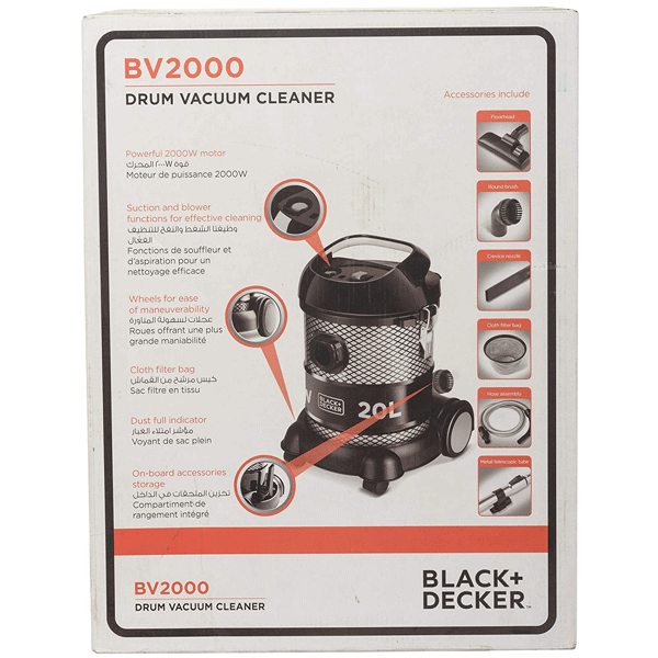 Black+Decker 20l Drum Vacuum Cleaner BV2000-B5-9987