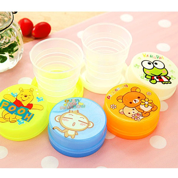 Folding Portable Collapsible Telescopic Plastic Cups, Assorted Color-10847