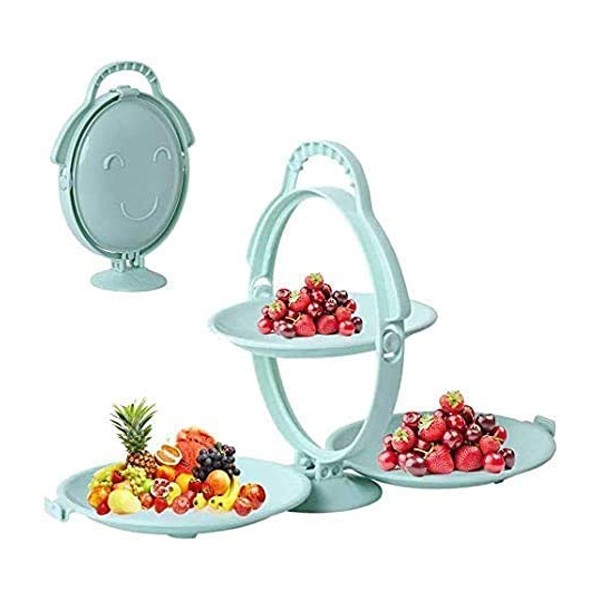 GO HOME Foldable 3 Ply Double Layer Fruit Tray-5533