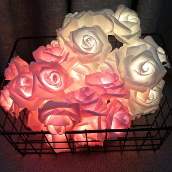 Most Selling Rose Flower LED Decorative String Lights 2Pcs-6018